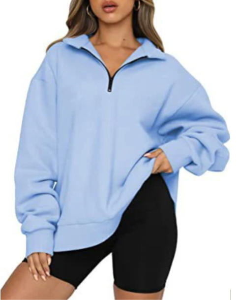Trendiger Lockerer Halbzip-Pullover für Damen