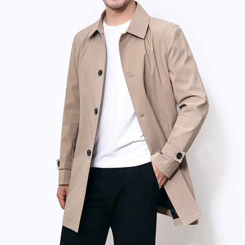 Trenchcoat für Herren | Wasserdichte lange Übergangsjacke