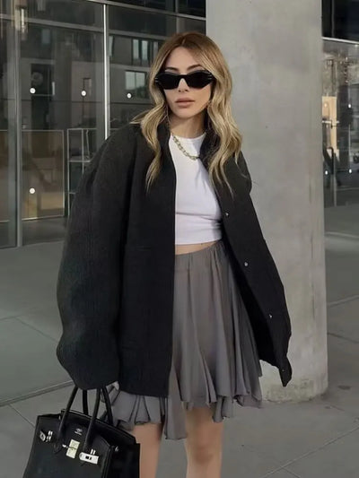 Saira | Oversized Bomberjacke Mit Taschen