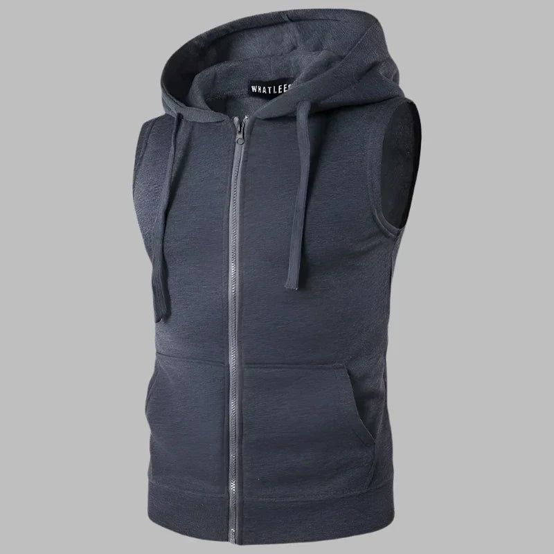 Weste für Herren - Leichte Sommer-Strickjacke mit Kapuze