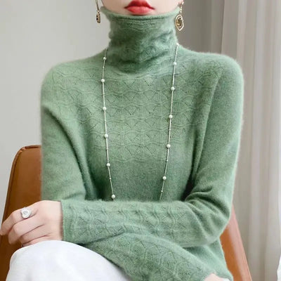 Gemusterter Rollkragenpullover für Damen