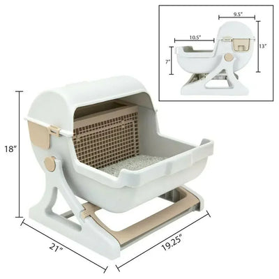 WhiskerEase – Selbstreinigendes Katzentoilettenset – Intelligentes Hygieneschüssel-System für Kätzchen und Haustiere