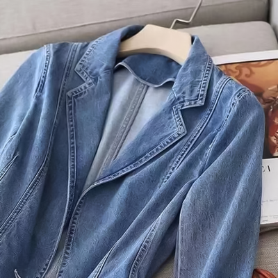 Denim-Blazer mit Taschen für Damen