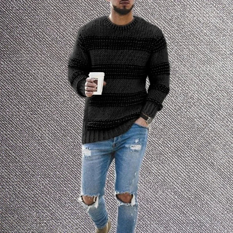 Gestreifter Strickpullover für Männer