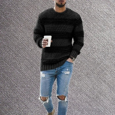Gestreifter Strickpullover für Männer