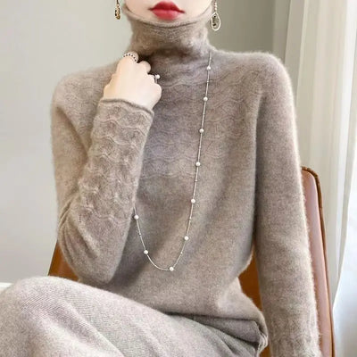 Gemusterter Rollkragenpullover für Damen