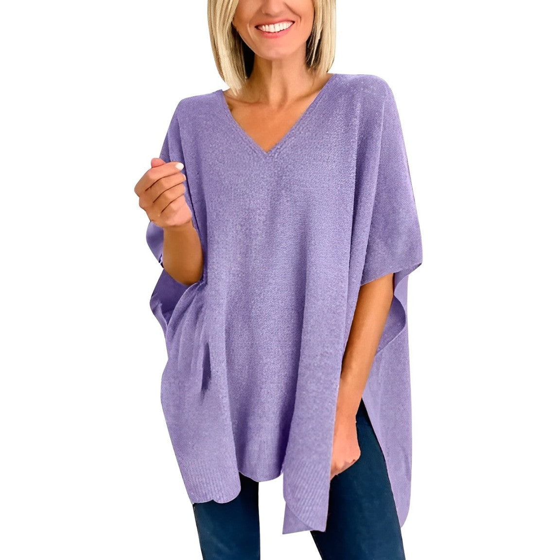 Aurica® | Bluse mit unregelmäßigem Saum und V-Ausschnitt