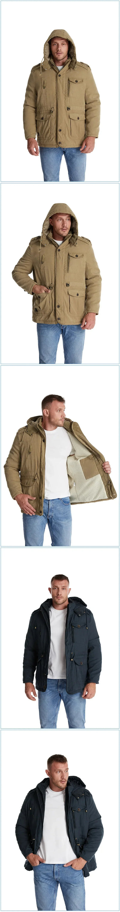 Winterjacke mit Taschen für Männer