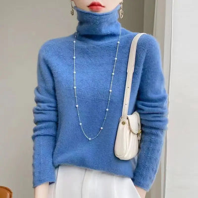 Gemusterter Rollkragenpullover für Damen