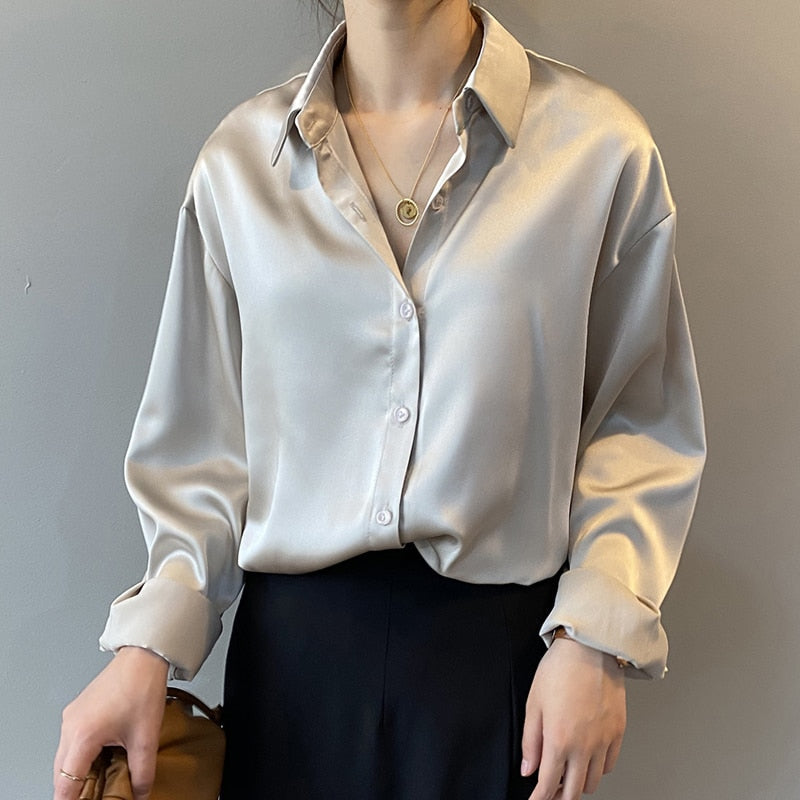 Marie | Seidenhemd Vintage bluse aus 100% Seide
