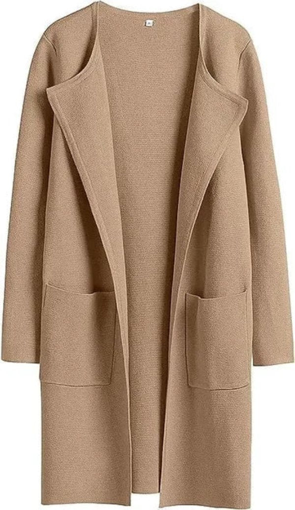 Lange Jacke mit offener Front für Frauen