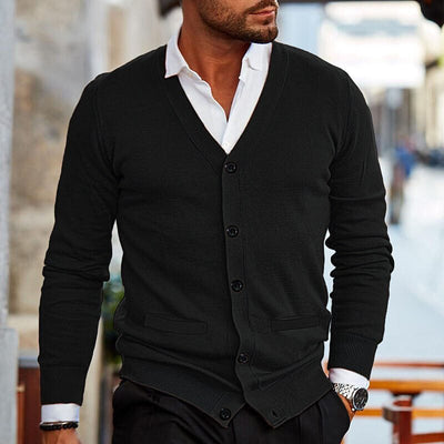 Klassische Strickjacke mit V-Ausschnitt für Männer
