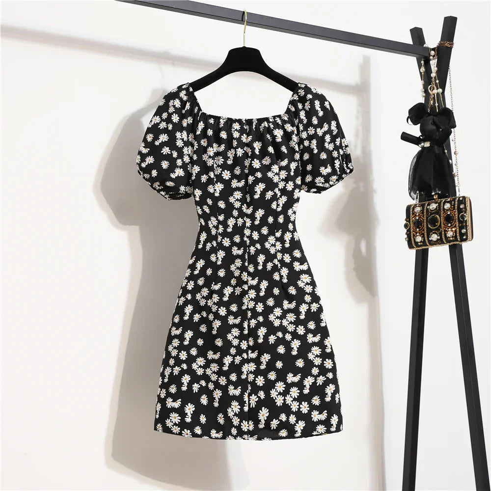 Barbara Blumenkleid | Luftiges Minikleid mit kurzen Ärmeln und Blumendruck für den Sommer