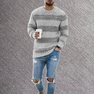 Gestreifter Strickpullover für Männer