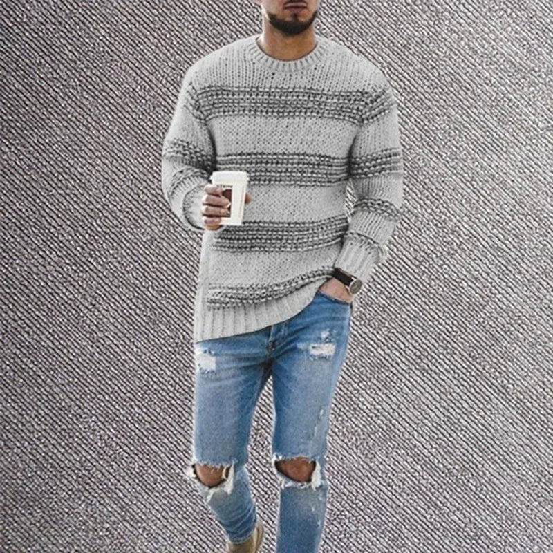 Gestreifter Strickpullover für Männer