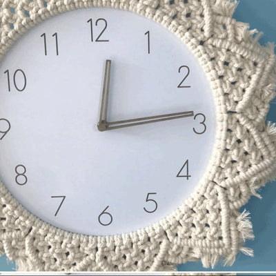 Bohotime Handgefertigte Makramee Wanduhr