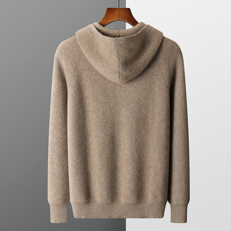 Langärmeliger Zip-Up Hoodie für Männer