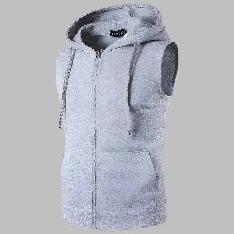 Weste für Herren - Leichte Sommer-Strickjacke mit Kapuze