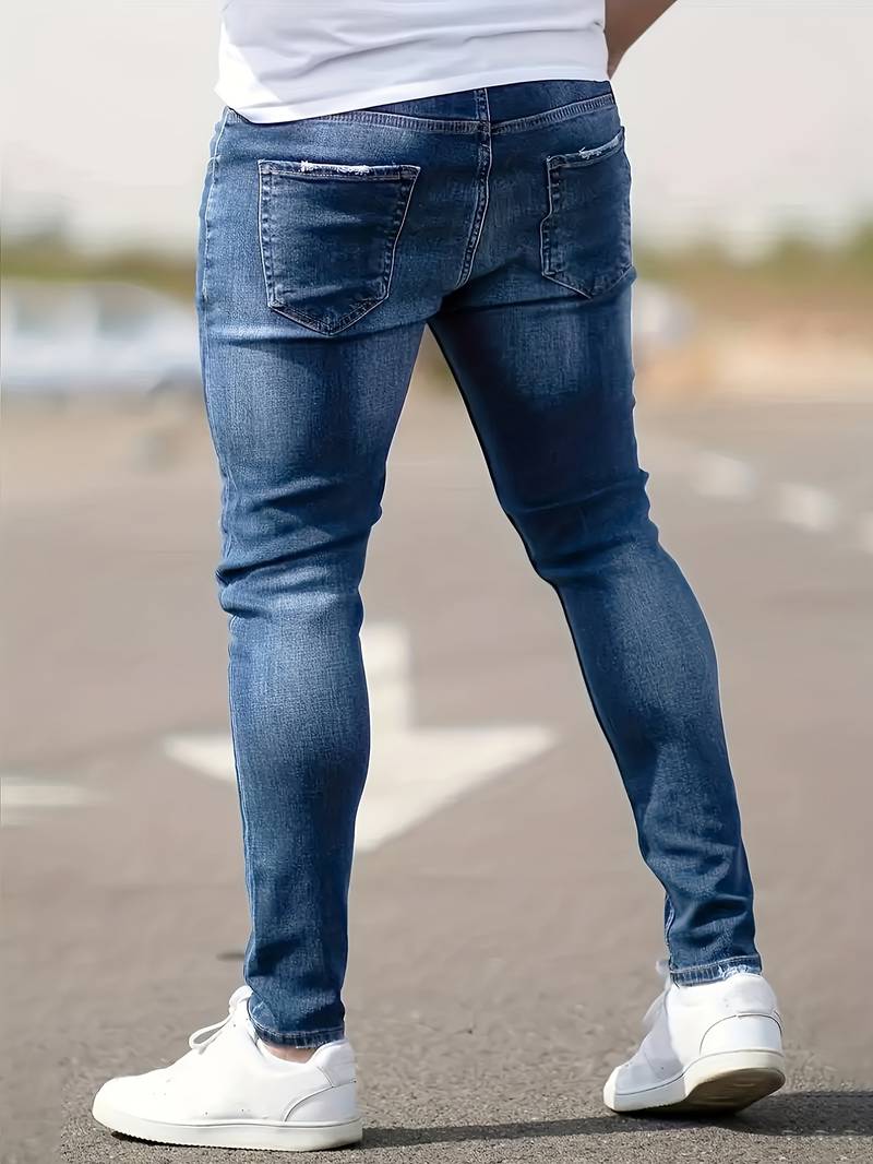 Skinny-Jeans | Ripped | Stretch | Schlanke Fit-Jeans | Herrenjeans