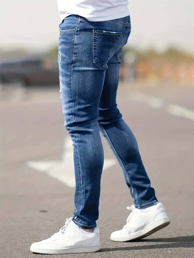 Skinny-Jeans | Ripped | Stretch | Schlanke Fit-Jeans | Herrenjeans