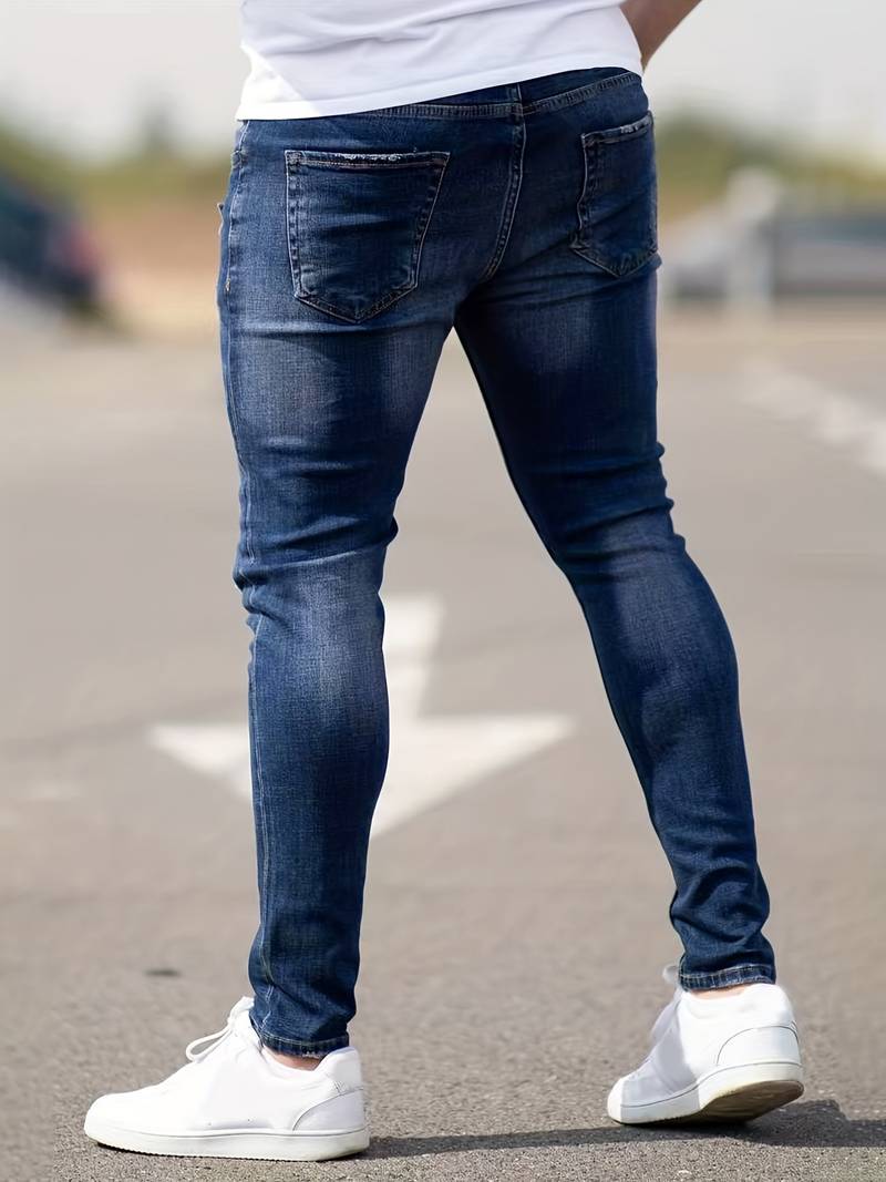 Skinny-Jeans | Ripped | Stretch | Schlanke Fit-Jeans | Herrenjeans