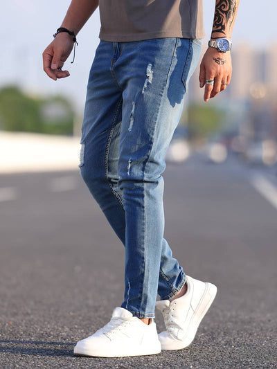 Skinny-Jeans | Ripped | Stretch | Schlanke Fit-Jeans | Herrenjeans