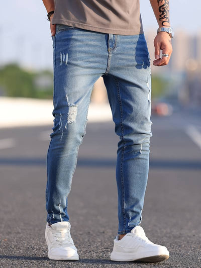 Skinny-Jeans | Ripped | Stretch | Schlanke Fit-Jeans | Herrenjeans
