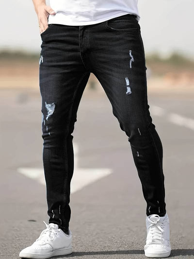 Skinny-Jeans | Ripped | Stretch | Schlanke Fit-Jeans | Herrenjeans