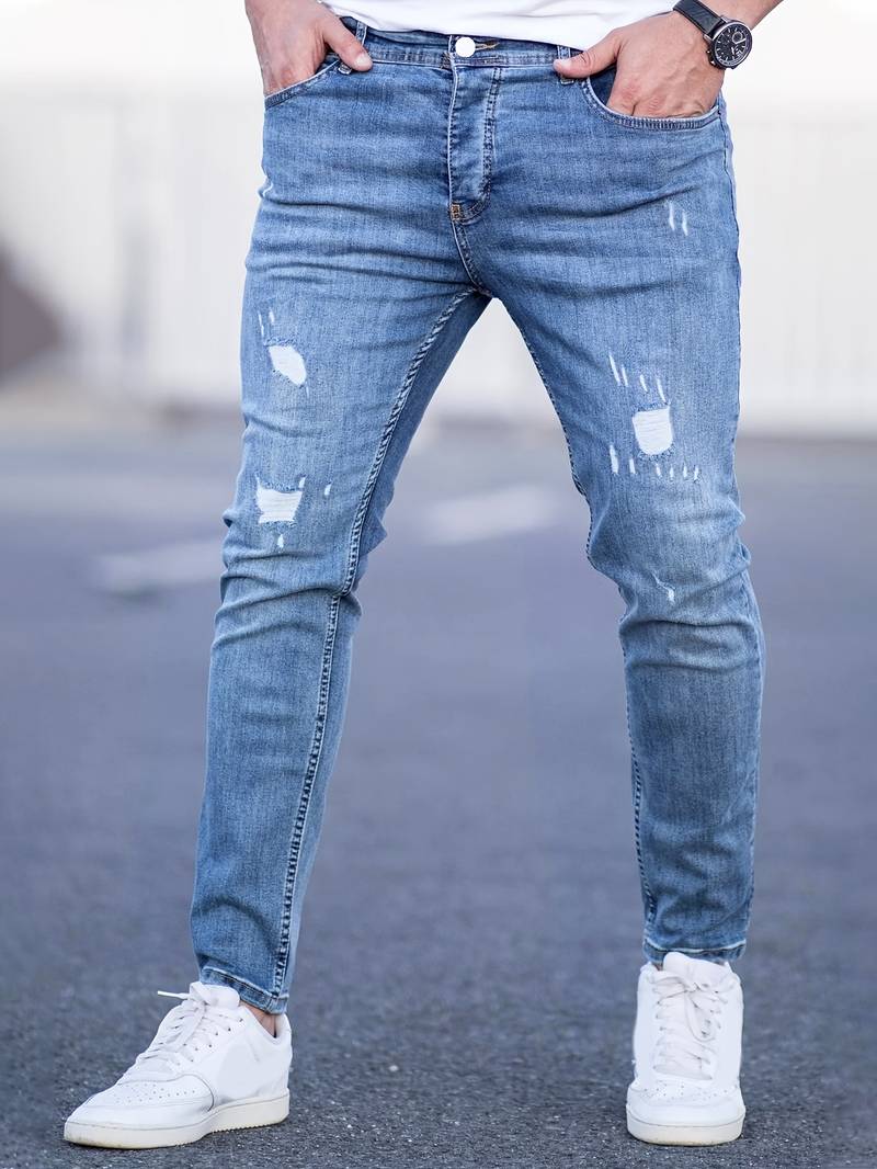 Skinny-Jeans | Ripped | Stretch | Schlanke Fit-Jeans | Herrenjeans