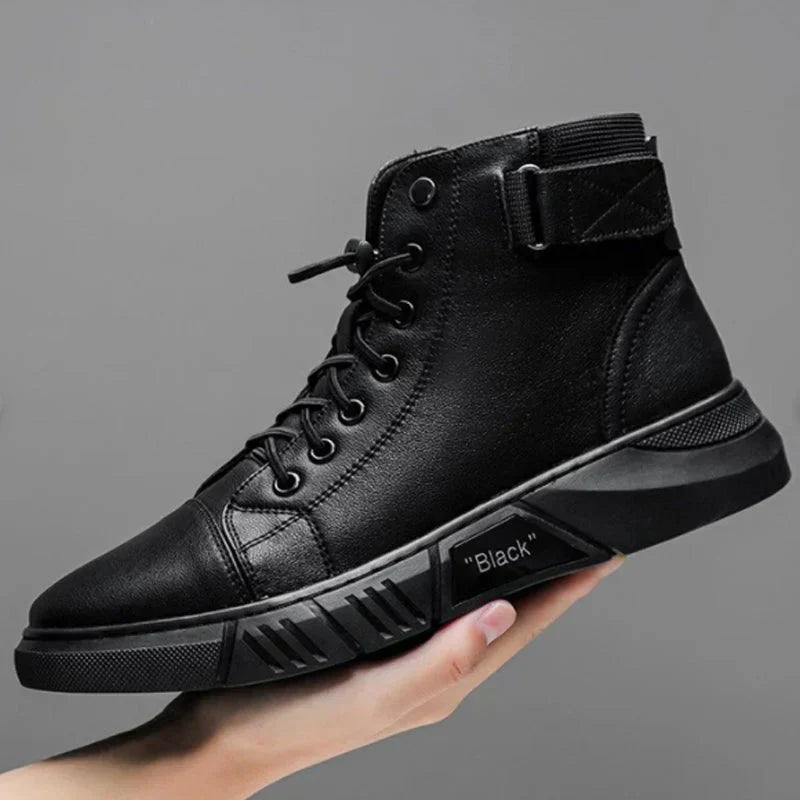Sneaker-Stiefel – Schwarz – Reißverschluss – Hohe Sneakers – Herrenschuhe