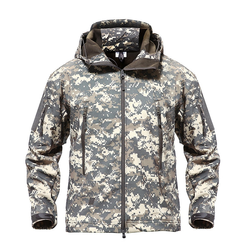 Taktische Softshelljacke mit Reißverschlusstaschen für Herren