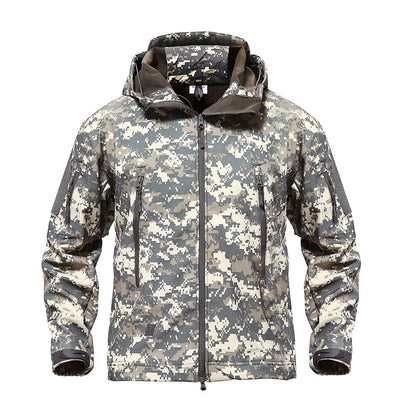 Taktische Softshelljacke mit Reißverschlusstaschen für Herren