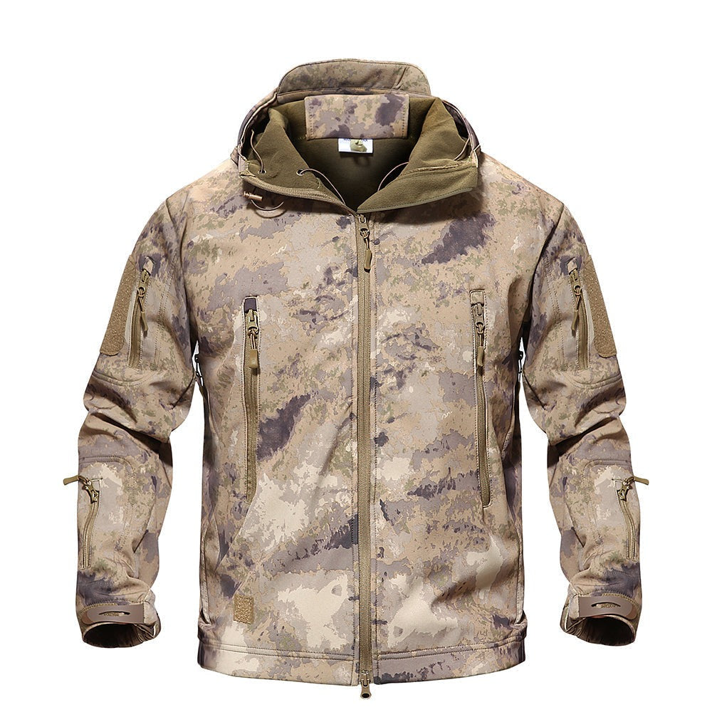 Taktische Softshelljacke mit Reißverschlusstaschen für Herren