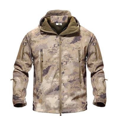 Taktische Softshelljacke mit Reißverschlusstaschen für Herren