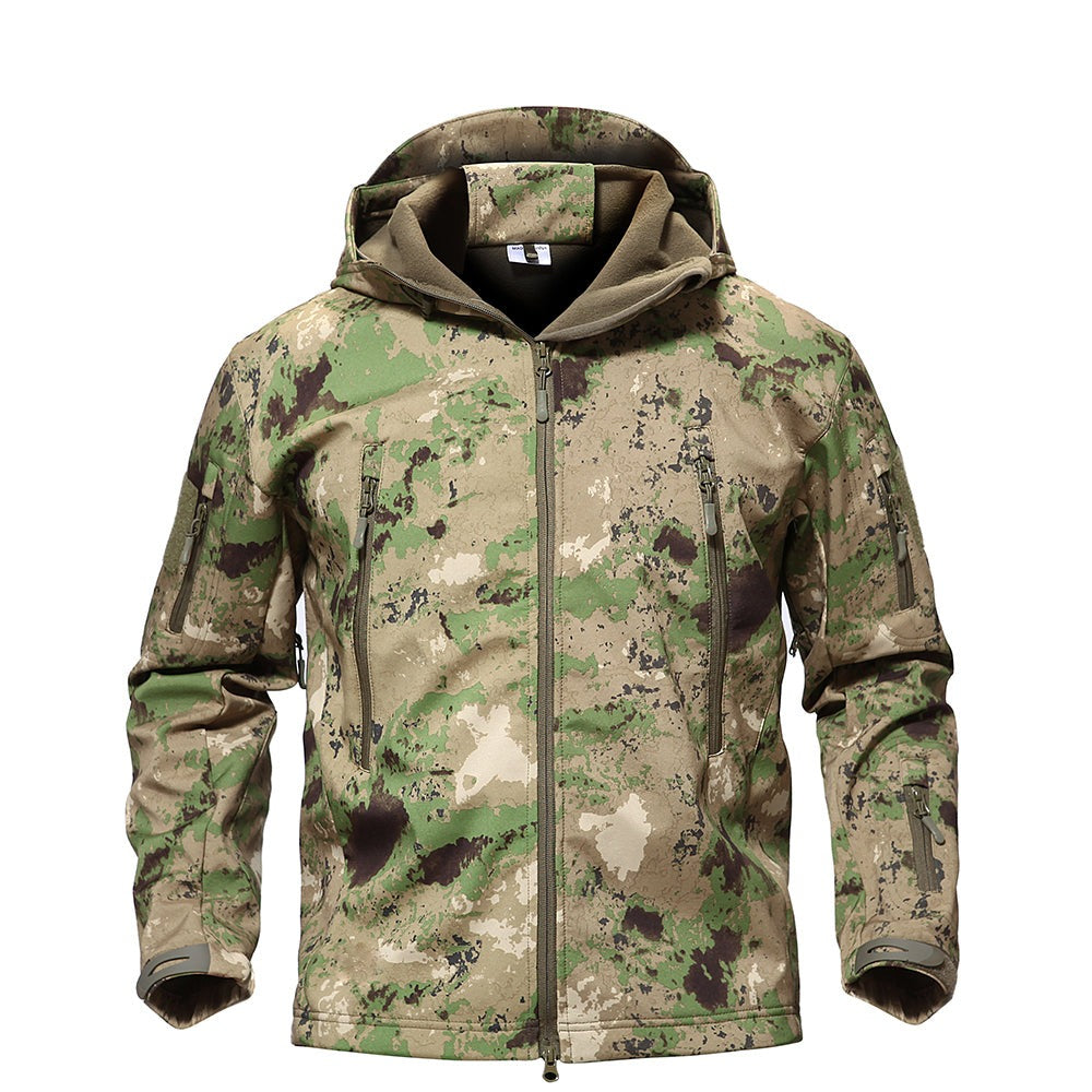 Taktische Softshelljacke mit Reißverschlusstaschen für Herren
