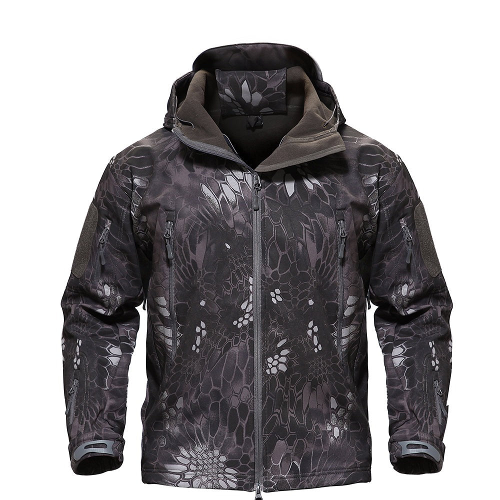 Taktische Softshelljacke mit Reißverschlusstaschen für Herren
