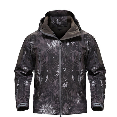 Taktische Softshelljacke mit Reißverschlusstaschen für Herren