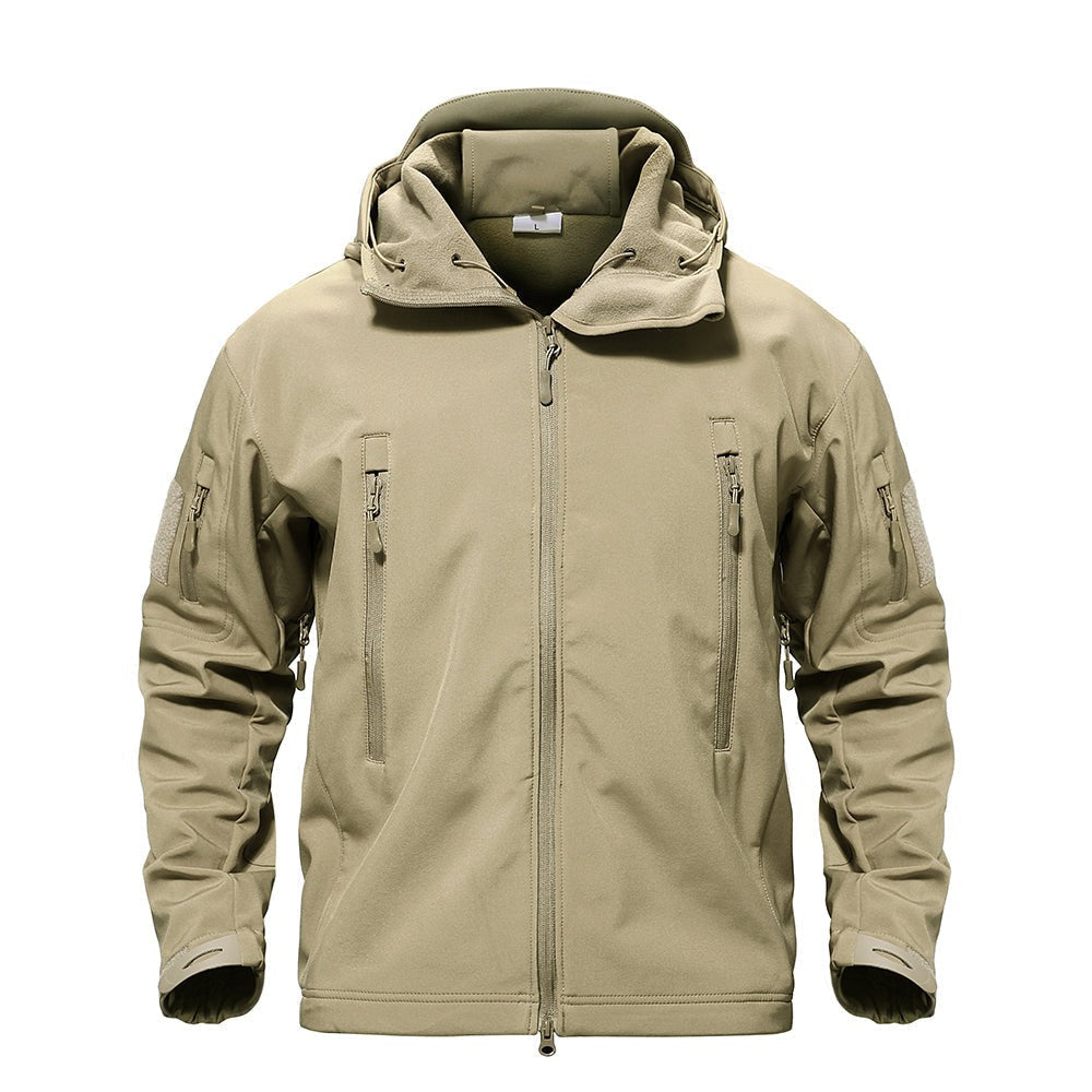 Taktische Softshelljacke mit Reißverschlusstaschen für Herren