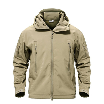 Taktische Softshelljacke mit Reißverschlusstaschen für Herren