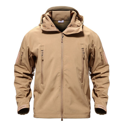 Taktische Softshelljacke mit Reißverschlusstaschen für Herren