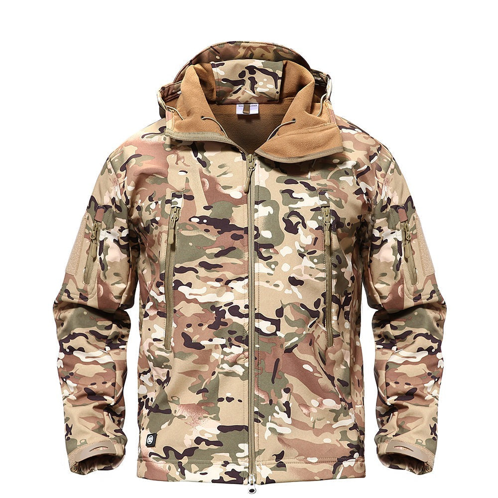 Taktische Softshelljacke mit Reißverschlusstaschen für Herren