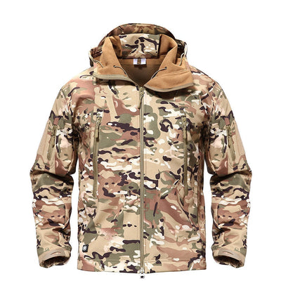Taktische Softshelljacke mit Reißverschlusstaschen für Herren