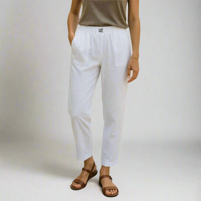 Sommerhosen für Damen - Luftige Leichte Stoffhose Mit Gummiband