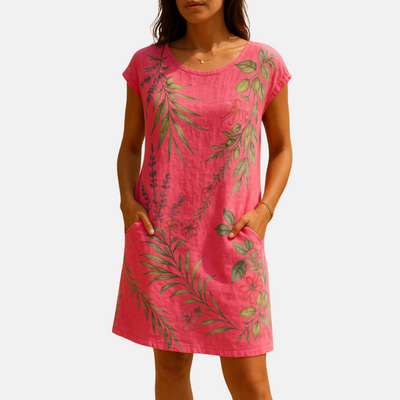 Sommerkleid - Luftiges Midikleid mit Botanik-Print