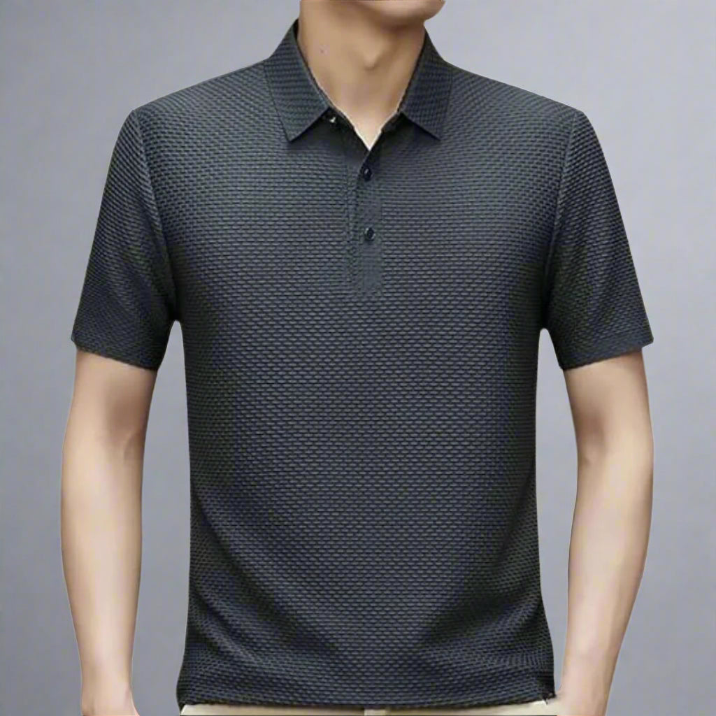 HUGOS Polo Shirt | Atmungsaktives Herren Poloshirt Kurzarm | Leichtes Sommer Mesh Polo Hemd