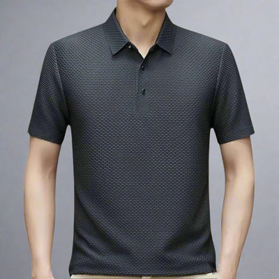 HUGOS Polo Shirt | Atmungsaktives Herren Poloshirt Kurzarm | Leichtes Sommer Mesh Polo Hemd