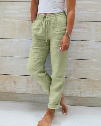 Sommerhosen für Damen - Luftige 3/4 Hose mit Gummibund