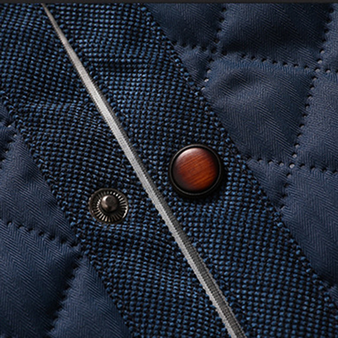 Steppjacke mit Knopfleiste und Taschen für Männer
