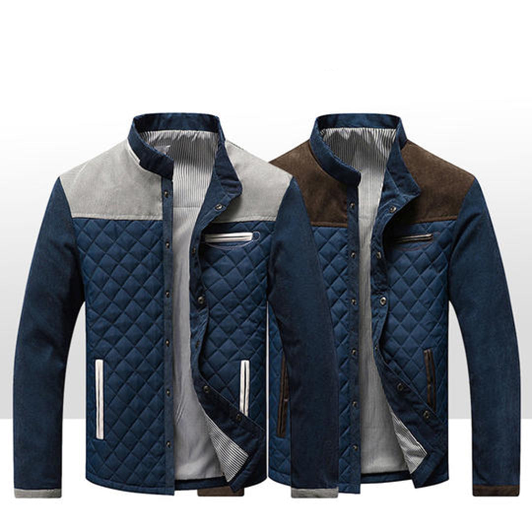 Steppjacke mit Knopfleiste und Taschen für Männer