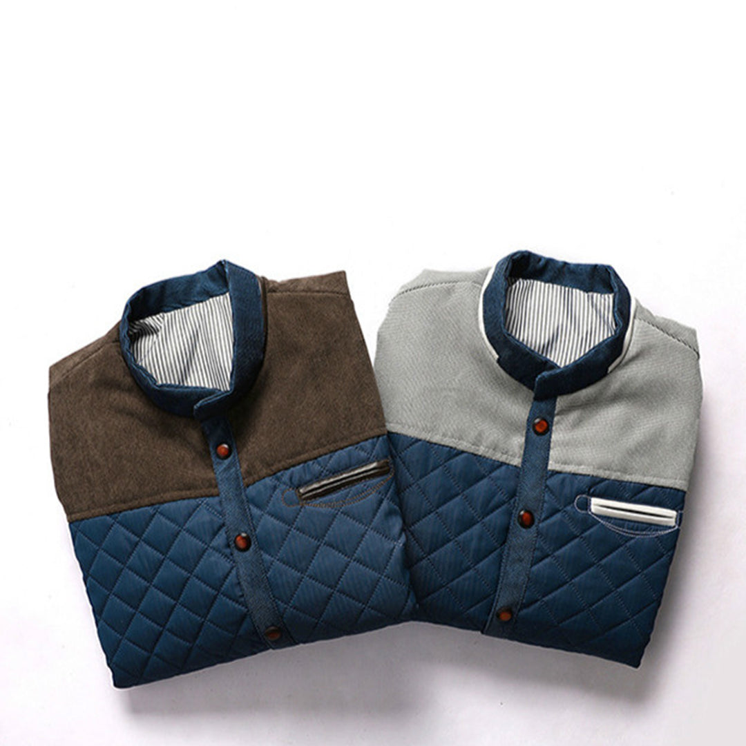 Steppjacke mit Knopfleiste und Taschen für Männer